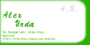 alex urda business card